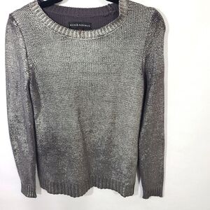Rock and Republic Women's Size XS Metallic Grey Pullover Long Sleeve Sweater‎